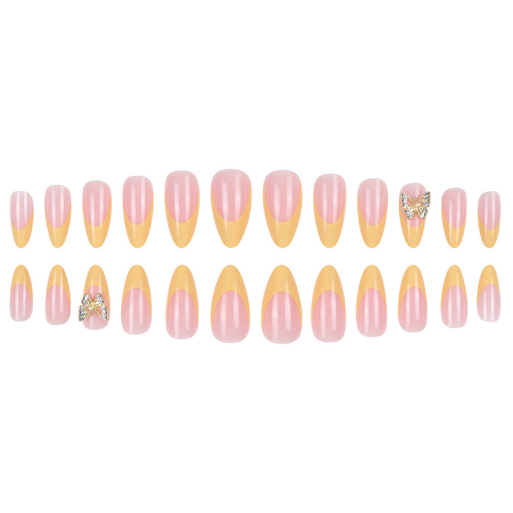 Glamorous Stiletto Press-On Nails with Butterfly Accents Kalsten