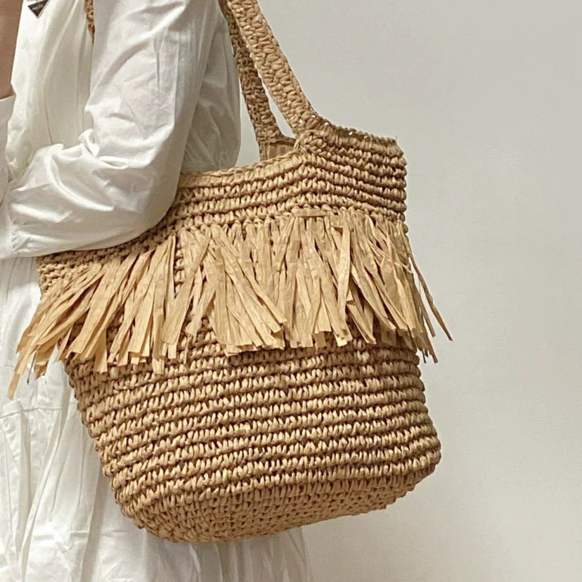 Braided Bag with Fringed Design Kalsten