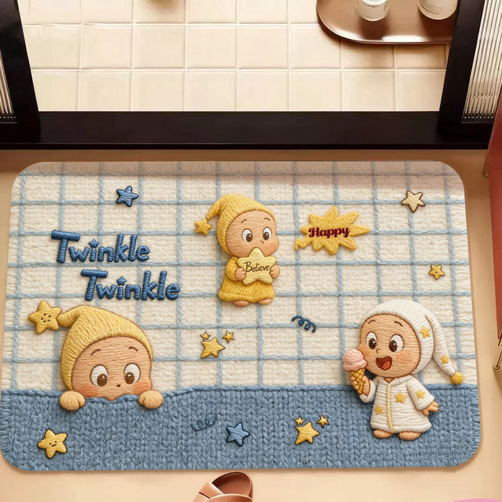 Cartoon-Themed Memory Foam Bath Mat