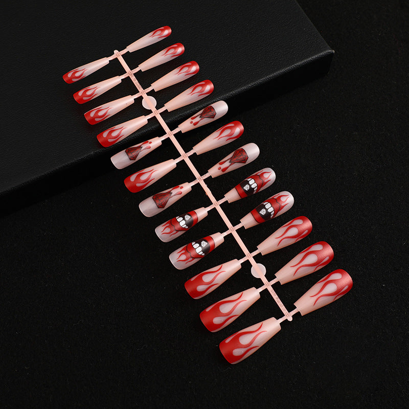 Artificial nails with creative flame patterns Kalsten