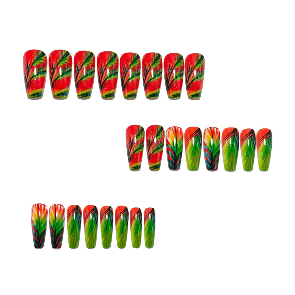 Artificial nails with creative plant designs Kalsten