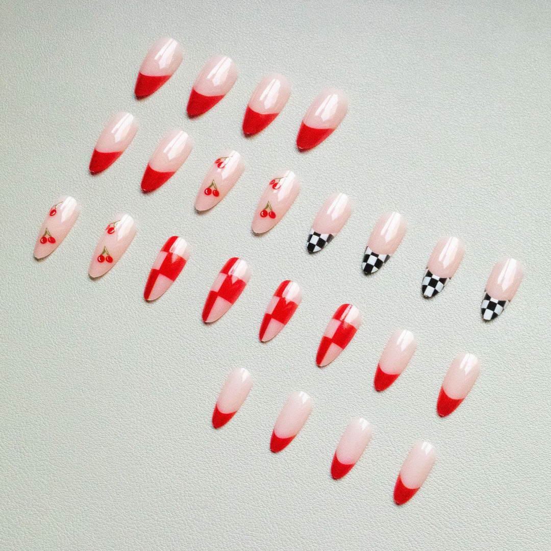 Creative Cherry Pattern Nail Art Set