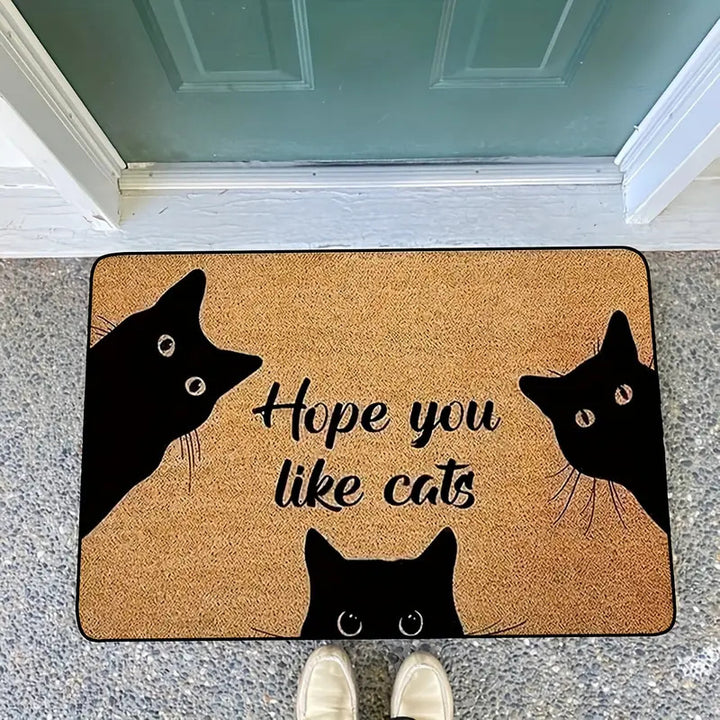 Artistic Cat-Themed Area Mat