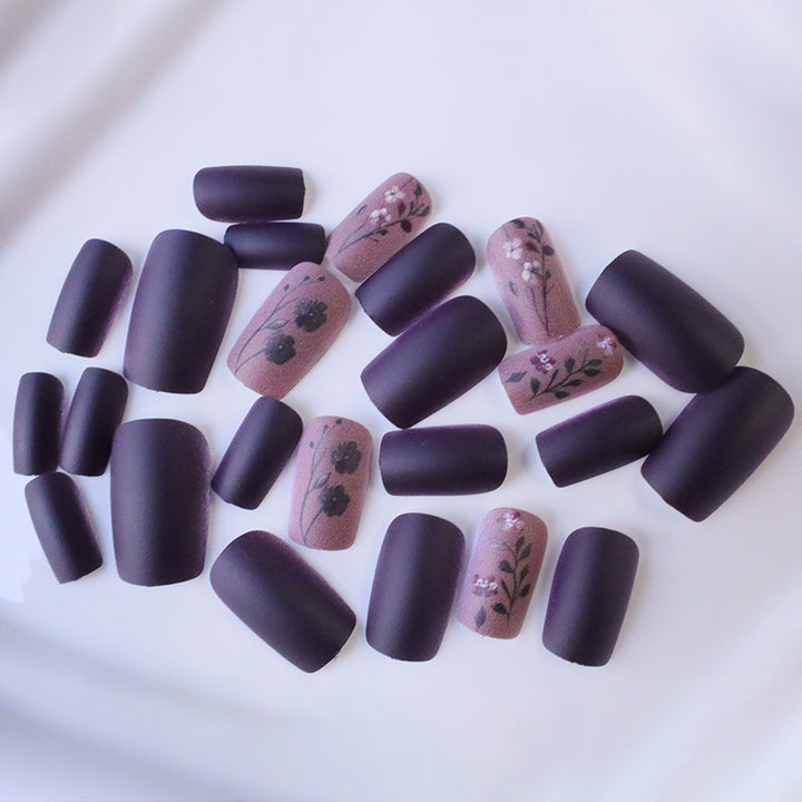 Elegant Floral Matte Nail Art Kalsten