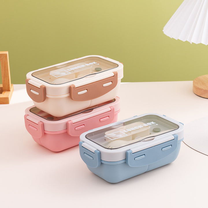 Versatile Multi-Compartment Lunch Box with Integrated Cutlery