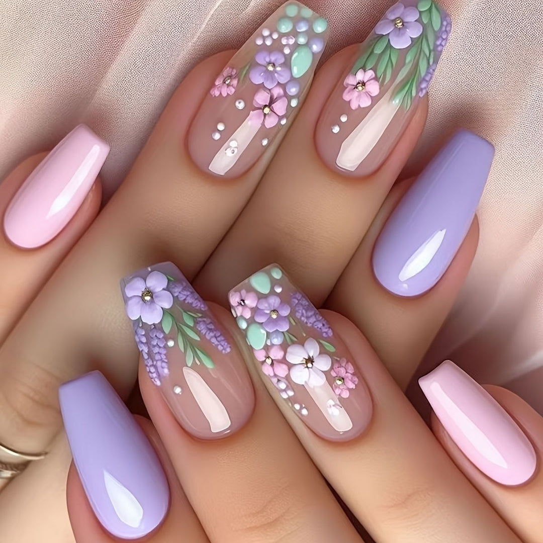 Floral Art Acrylic Nail Set Kalsten