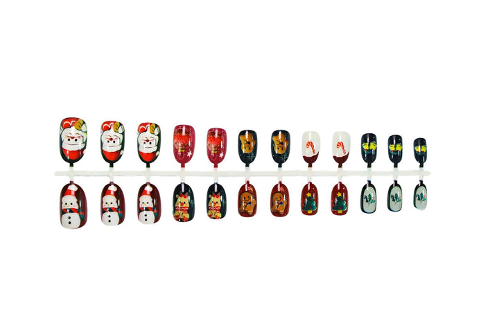 Artificial nail set with festive Christmas motifs Kalsten 1787561395