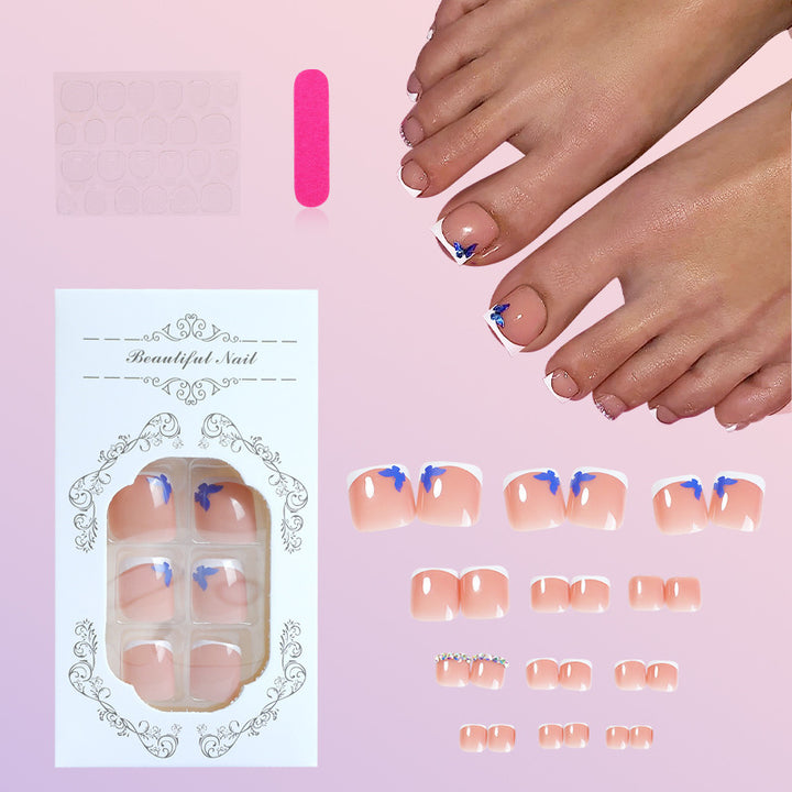 Elegant Press-On Nail Set with Whimsical Butterfly Designs Kalsten