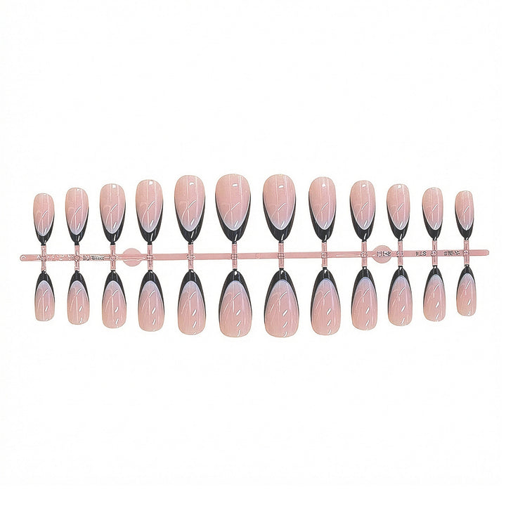 Elegant Leaf-Patterned Press-On Nails Kalsten