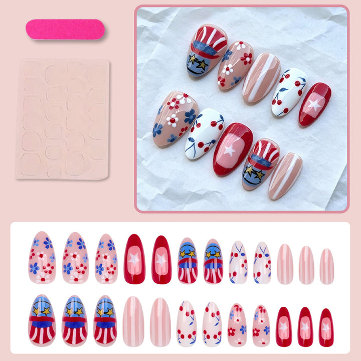 Artificial nail set with creative flower and star designs Kalsten