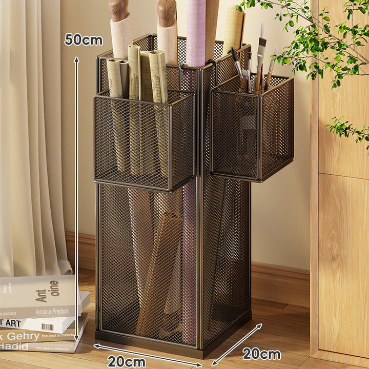 Vertical Mesh Desktop Roll Document & Utensil Organizer
