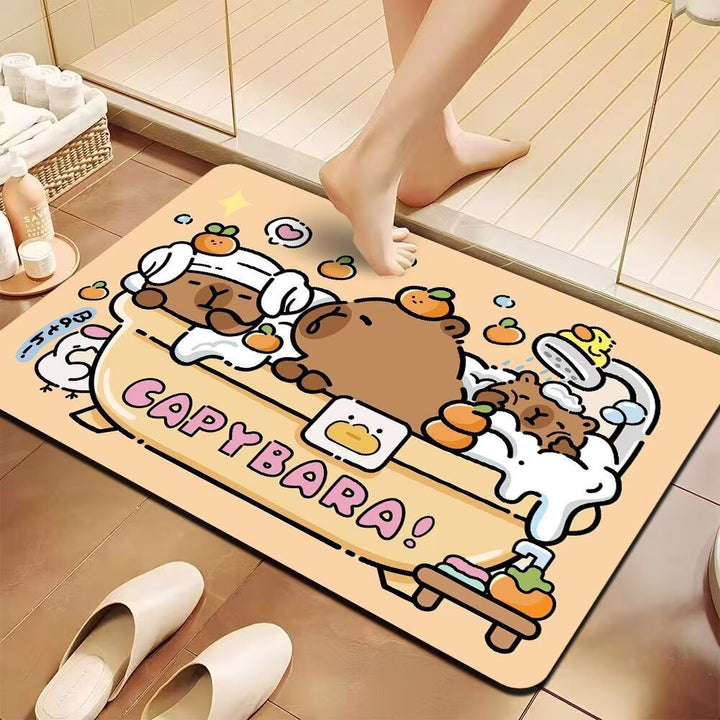 Playful Cartoon Design Bath Mat