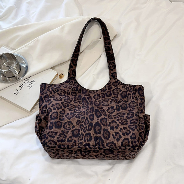 Spacious Leopard Print Shopping Tote