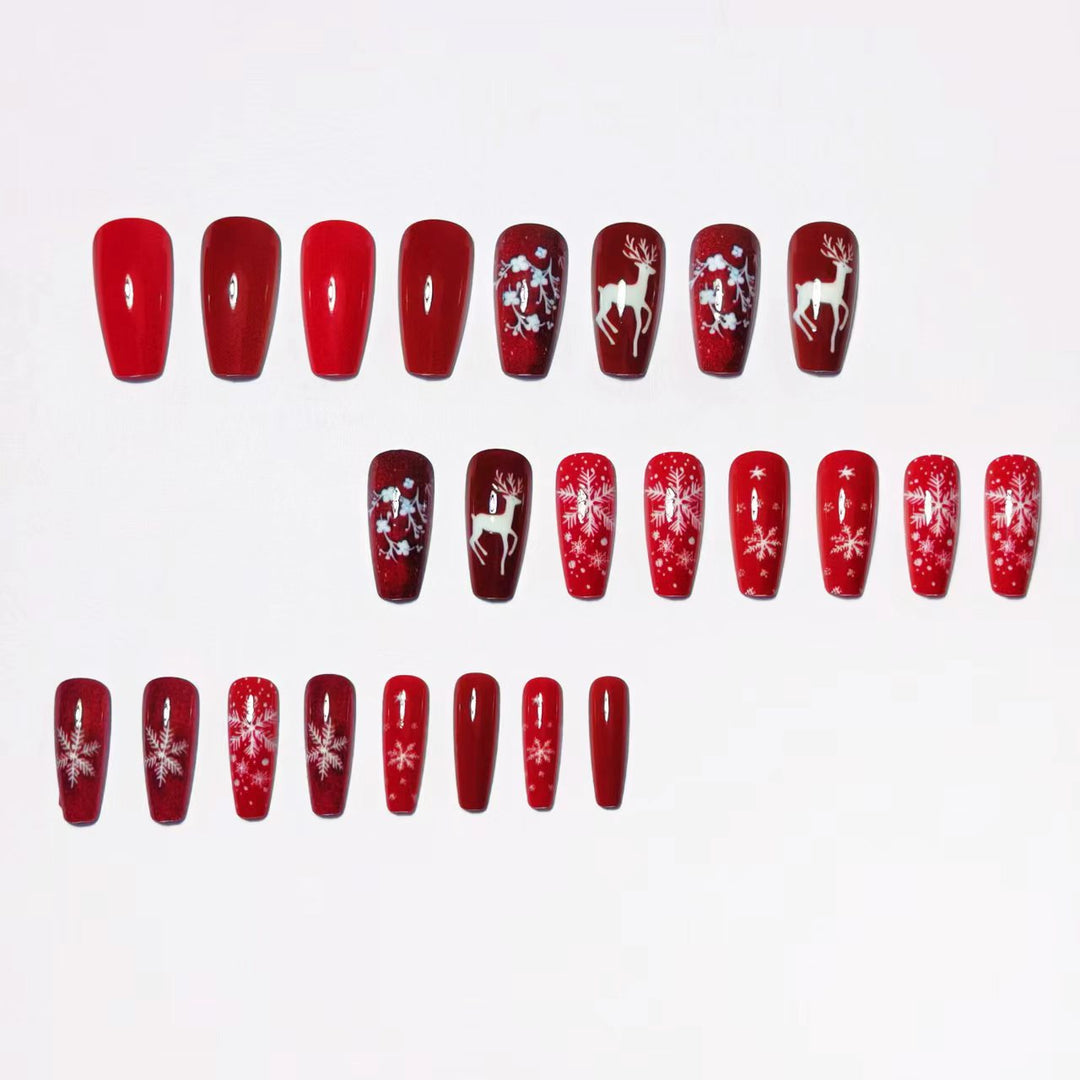 Artificial nails with wintry reindeer design Kalsten