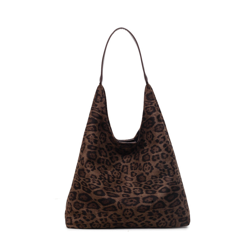 Suede Leopard Print Hobo Bag Kalsten