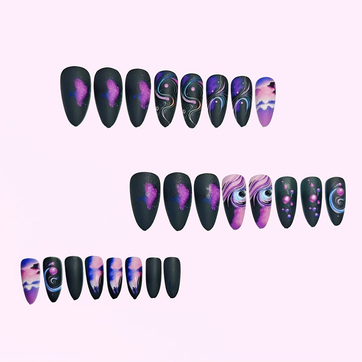 Cosmic Galaxy Stiletto Nail Art