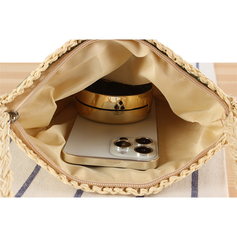 Hand-knotted shoulder bag in floral design Kalsten