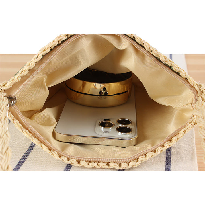 Hand-knotted shoulder bag in floral design Kalsten