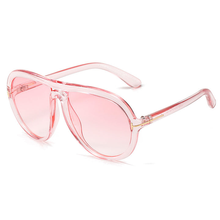 Oversized Fashionable Transparent Pink Sunglasses Kalsten
