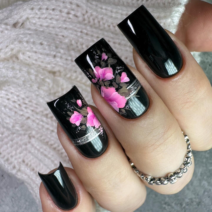 Artificial Nail Set with Elegant Rose Design Kalsten