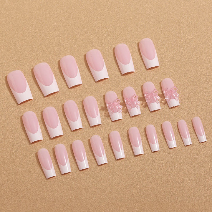 Artificial nail tips with delicate bow decorations Kalsten