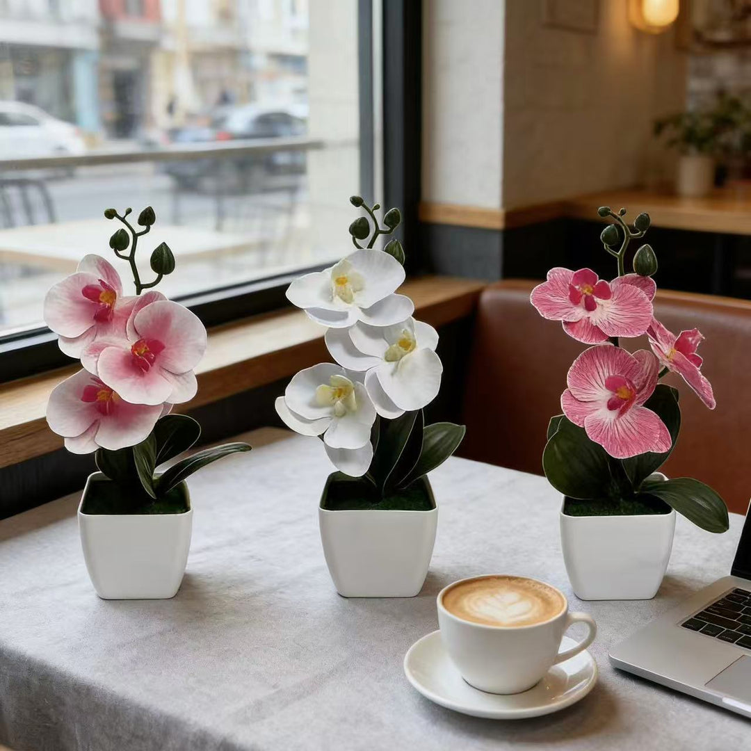Realistic Faux Orchid Arrangement