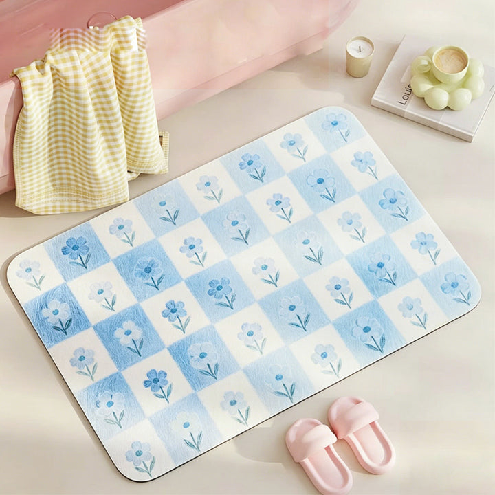 Floral Print Bath Mat Kalsten