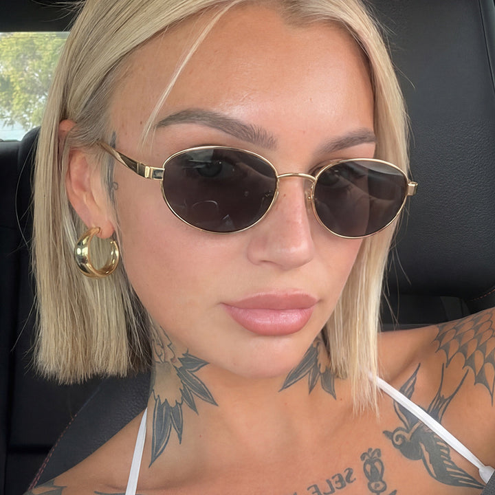 Women's fashionable sunglasses with narrow metal frame Kalsten