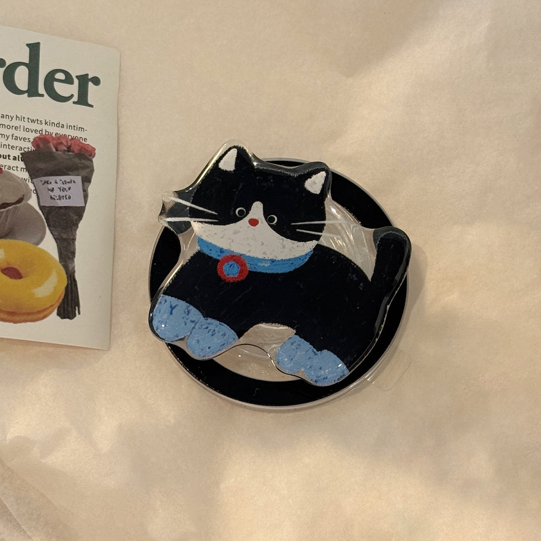 Playful Cat Motif Smartphone Finger Holder Kalsten