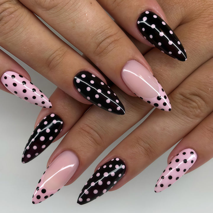 Acrylic nails with dot design Kalsten