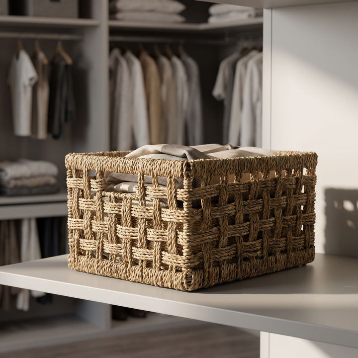 Rustic Woven Storage Basket Kalsten