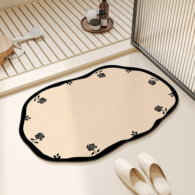 Plush Floral Shaped Area Mat