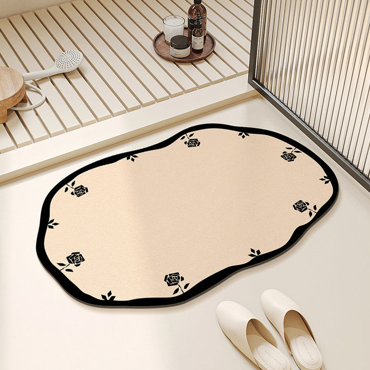 Plush Floral Shaped Area Mat