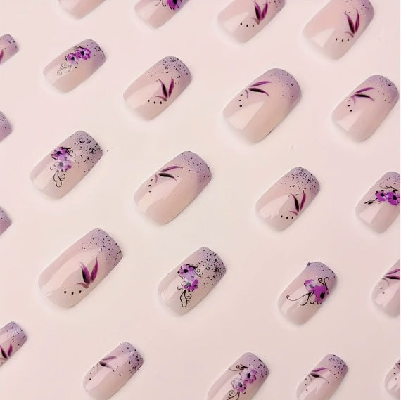 Elegant Floral Design Acrylic Nail Art Enhancements Kalsten