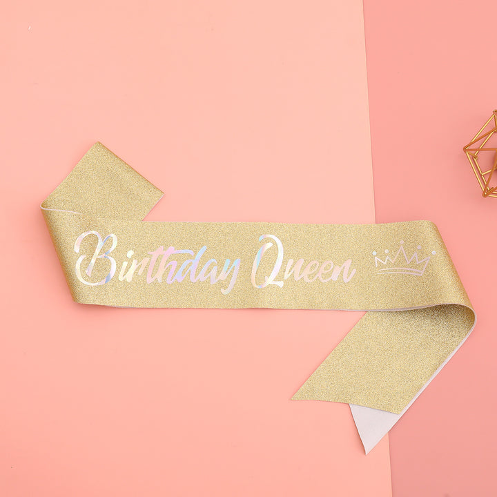 Women's festive birthday sash with glitter Kalsten