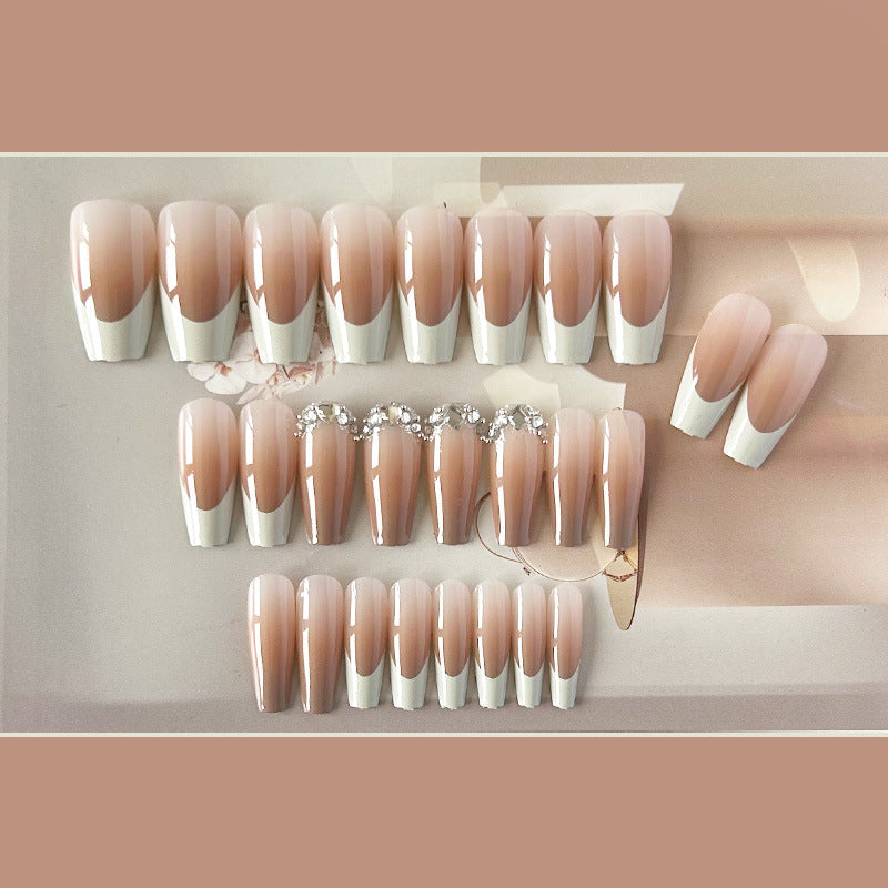 Decorative Press-On Nail Tips with Rhinestone Accent Kalsten