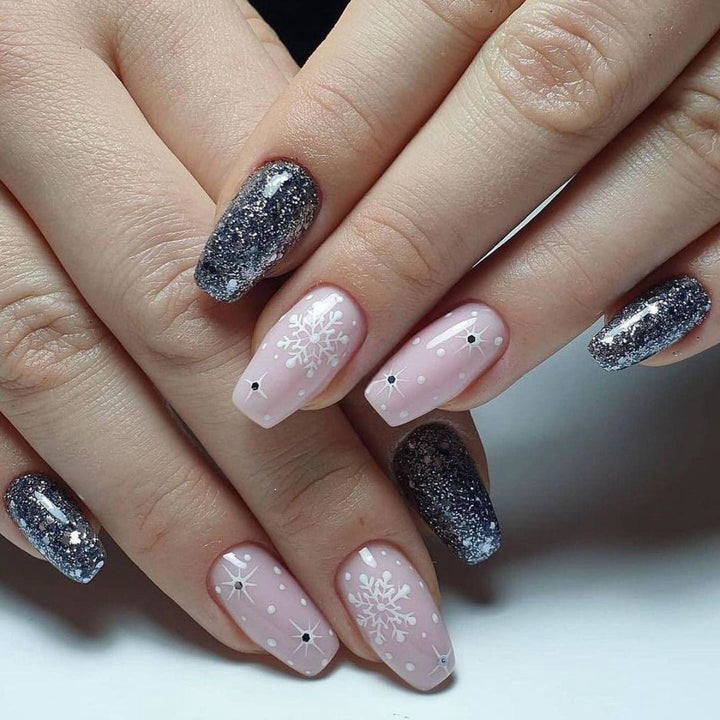Festive Snowflake Nail Art Design Kalsten