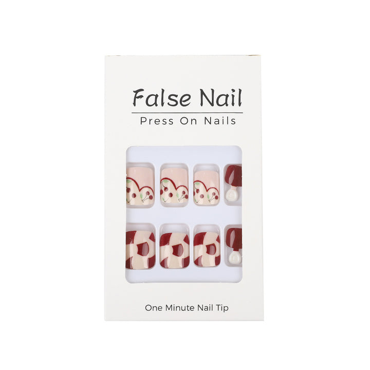 Artificial nails with fresh cherry design Kalsten
