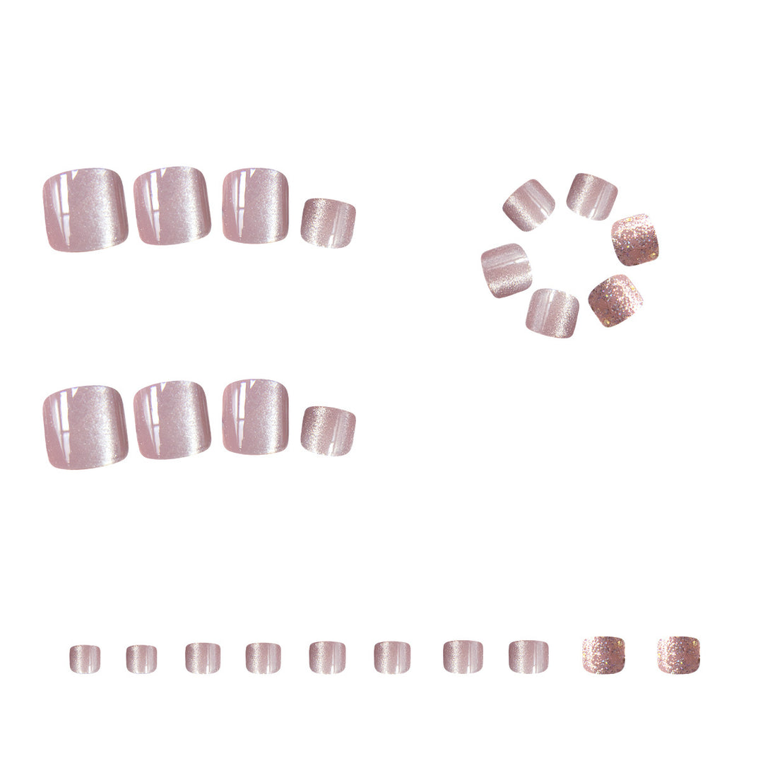 Elegant Glittered Pedicure Nail Art Kalsten