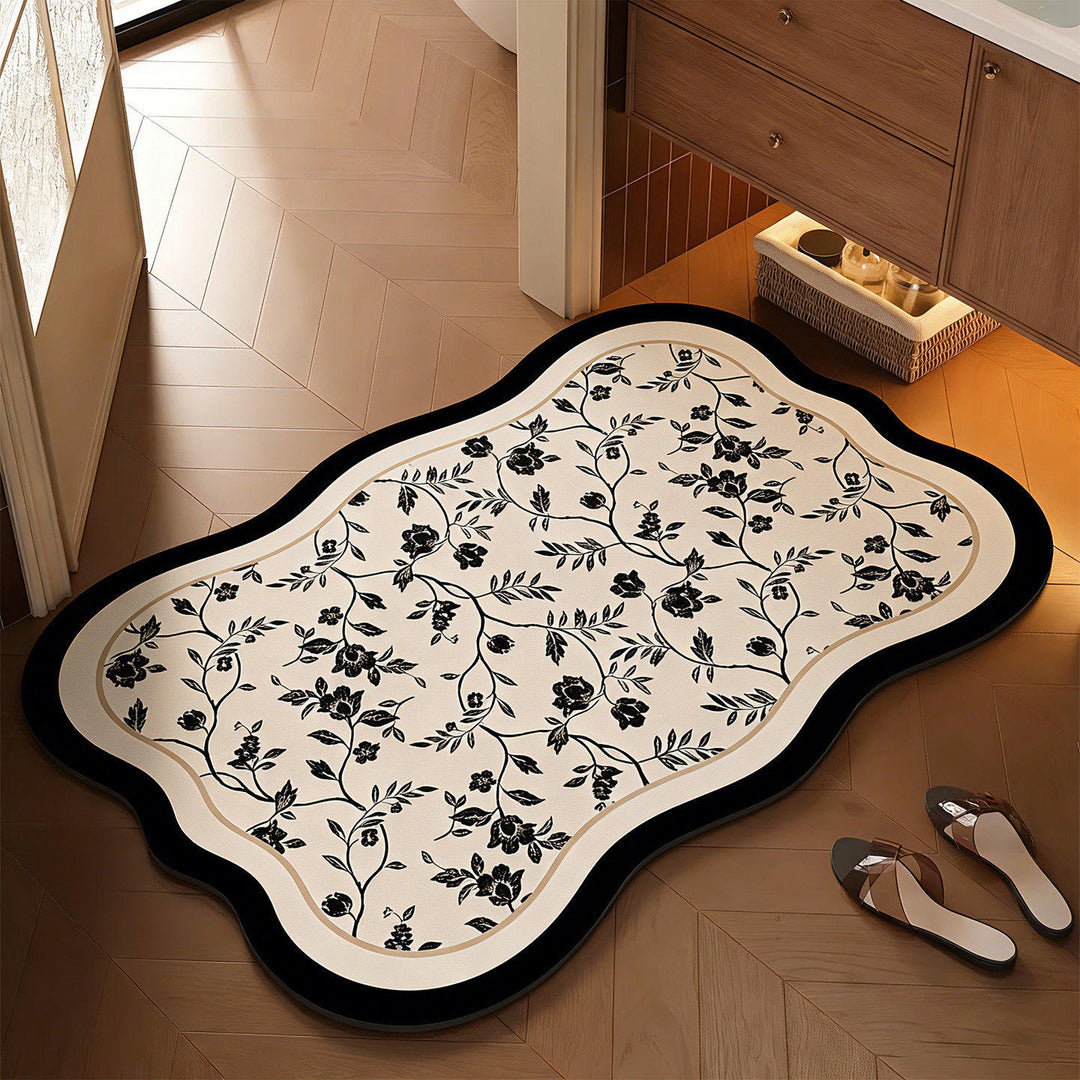 Floral Design Bathroom Mat Kalsten