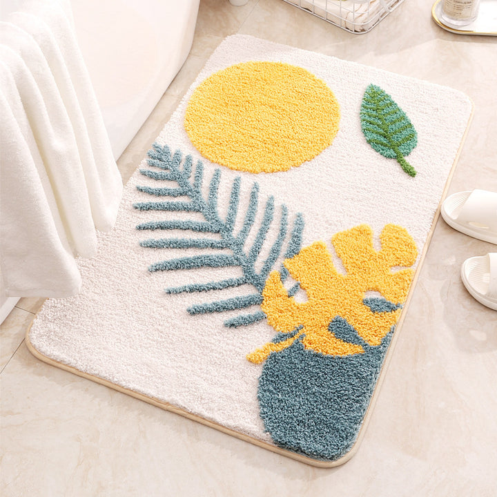 Soft Plush Leaf-Design Bath Mat