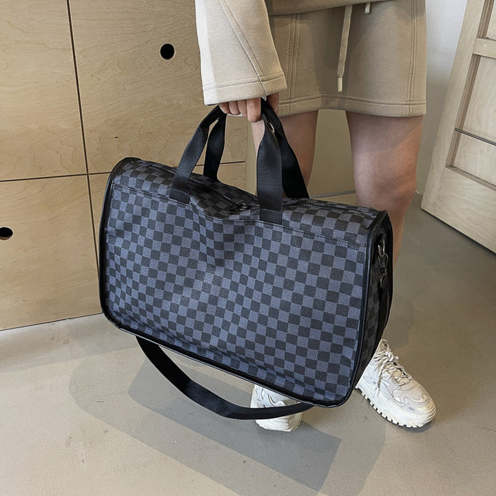 Stylish Checkerboard Travel Duffel Bag Kalsten