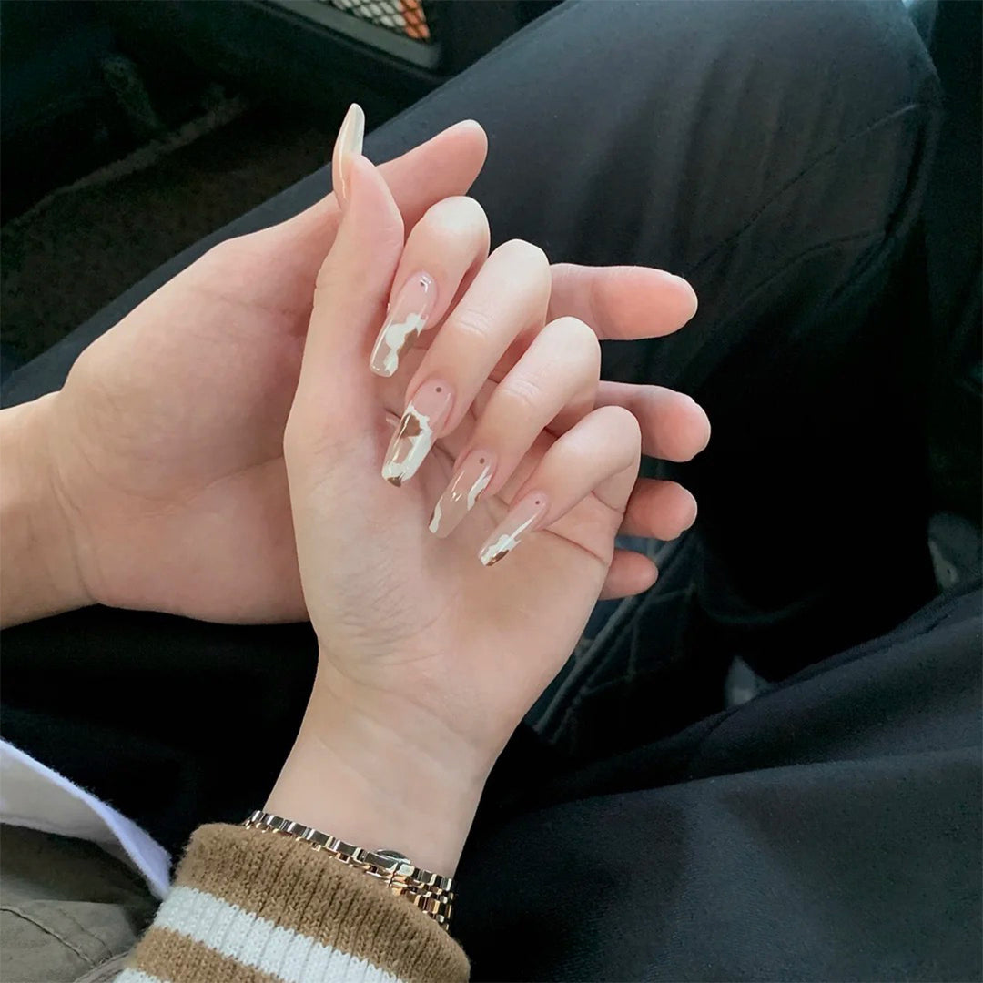 Artistic acrylic nails with trendy design Kalsten