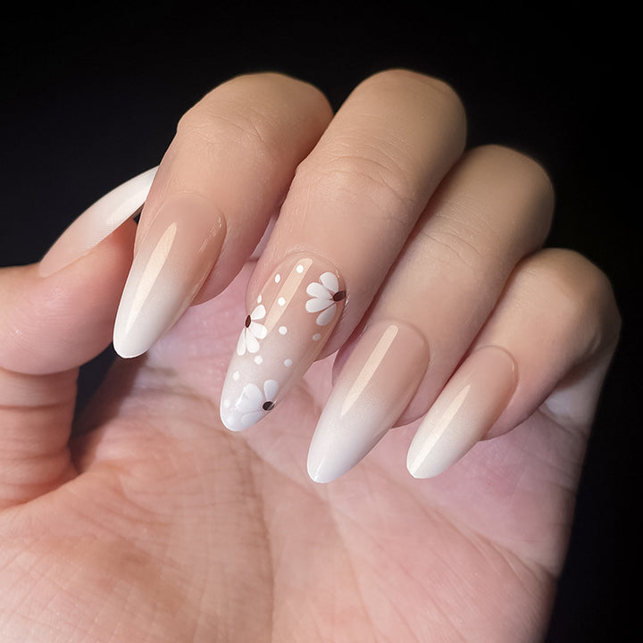 Floral Design Stiletto Press-On Nails