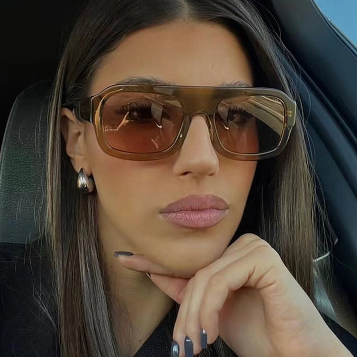 Women’s stylish square sunglasses with eye-catching animal print design Kalsten