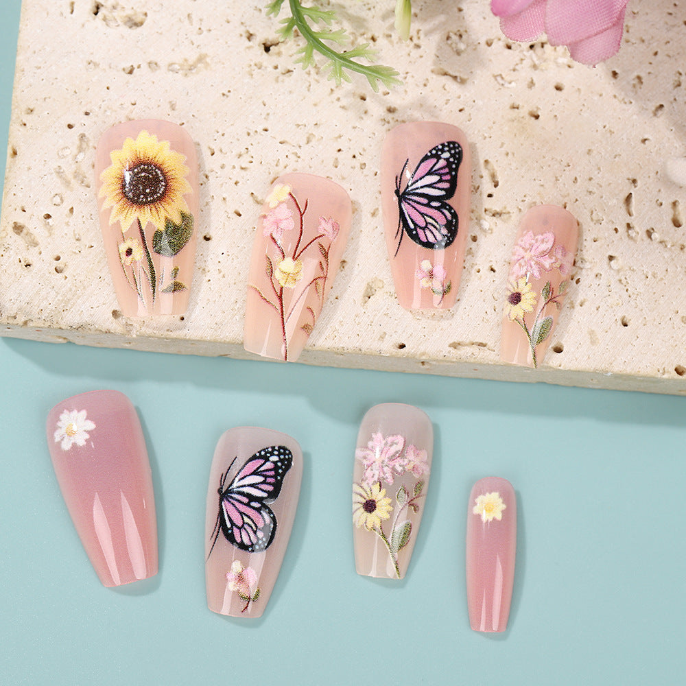 Art nails with floral and summer motifs Kalsten