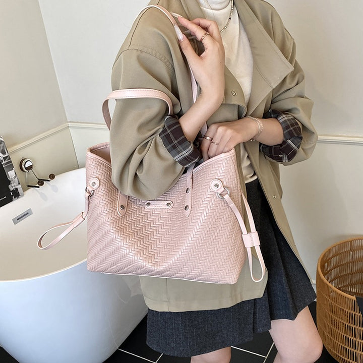 Textured Woven Tote Bag