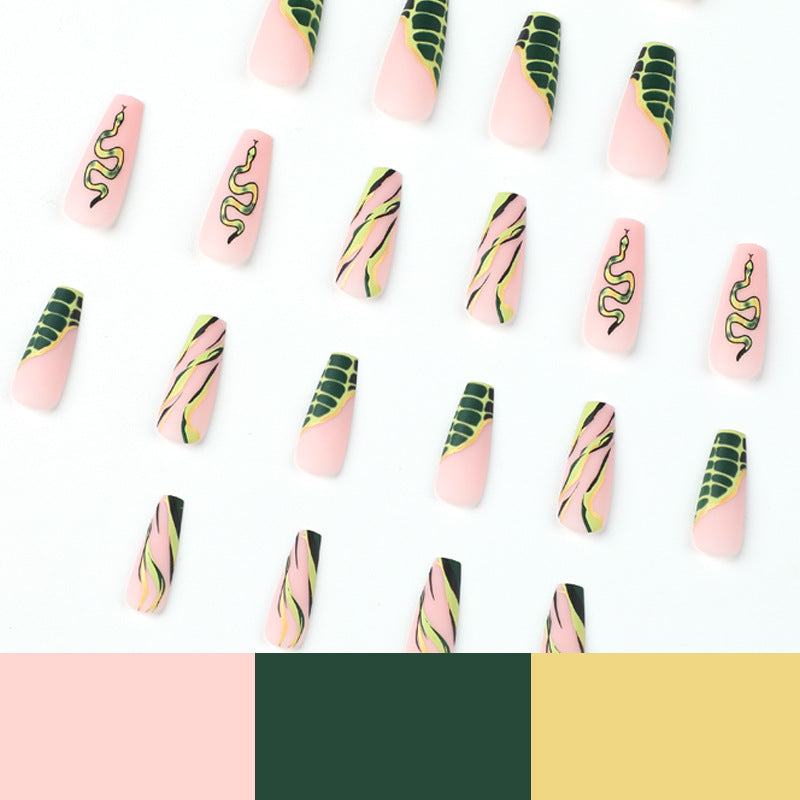 Artful Nail Extensions with Serpentine Design Kalsten