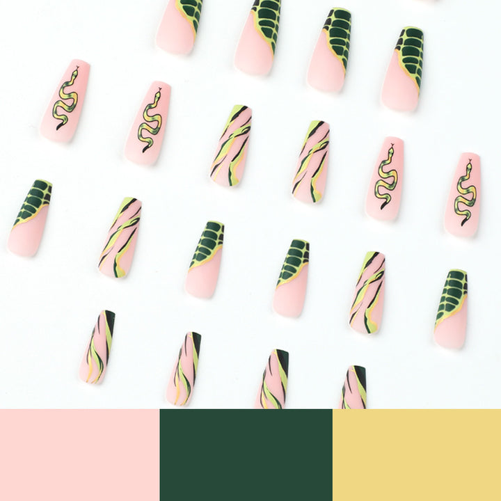 Artful Nail Extensions with Serpentine Design Kalsten