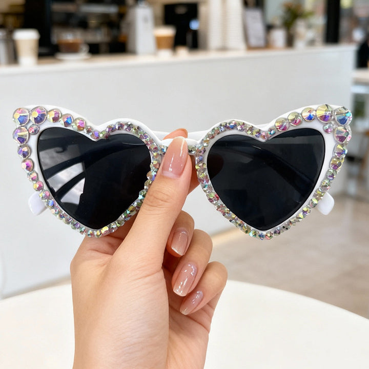 Rhinestone Heart-Shaped Sunglasses Kalsten
